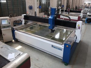 2000 * 1500mm 380 mpa aşındırıcı temperli ve lamine cam yüksek basınçlı CNC su jeti kesim makinası